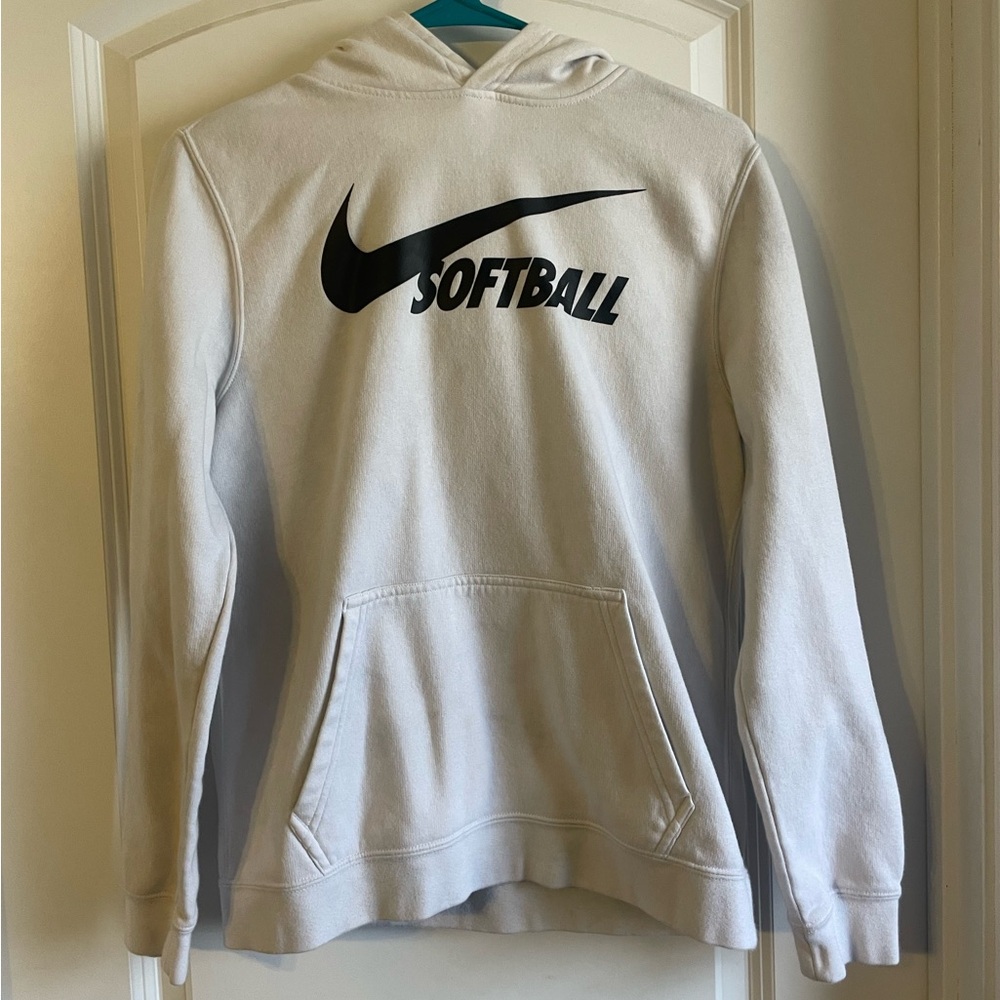 Nike softball hoodie. Gray. Girls xL.